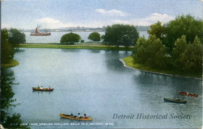 Postcard - View from Skating Pavilion, Belle Isle, Detroit, Mich.