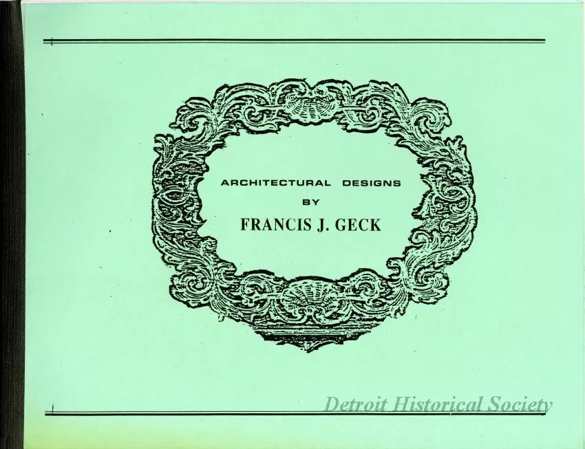 Booklet - Architectural Designs by Francis J. Geck