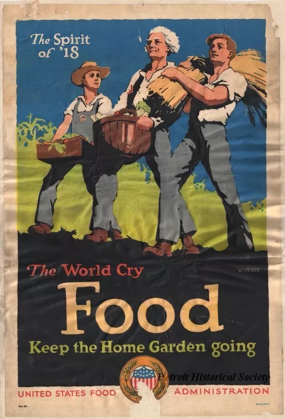 Poster - The Spirit of '18
the World Cry, Food, Keep the Home Garden Going