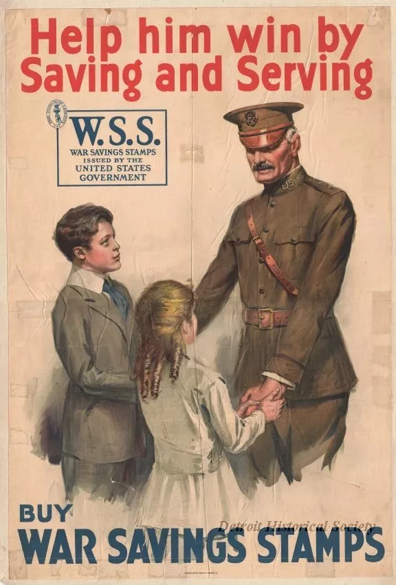 Poster - Help Him Win by Saving And Serving,
Buy War Savings Stamps
