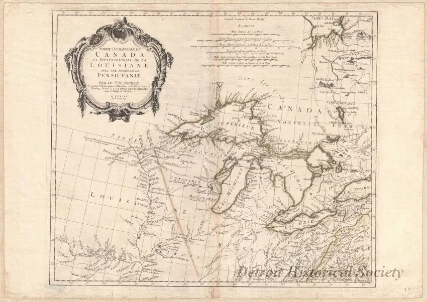 Map - Partie Occidentale du Canada 
et Septentrionole de la Louisiane 
avec une Partie de la Pensilvanie
