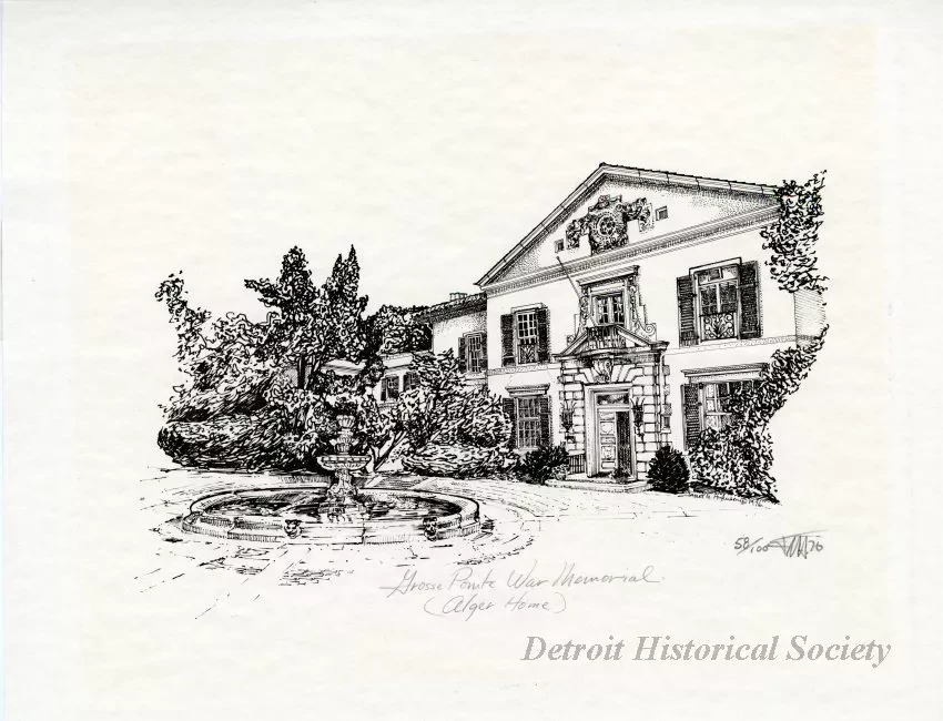 Drawing - "Grosse Pointe War Memorial"