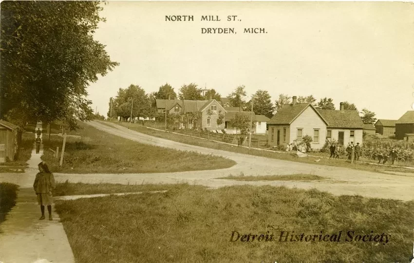 Postcard - North Mill St., Dryden Mich.