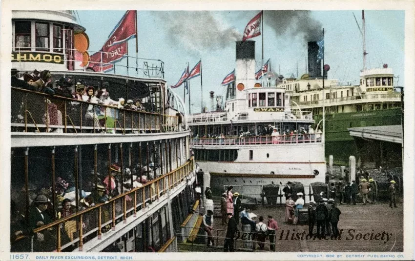 Postcard - Daily River Excursions, Detroit, Mich.