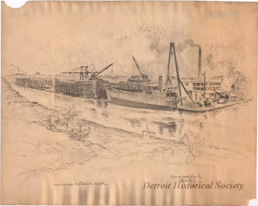 Drawing - View Across Ashtabula Creek