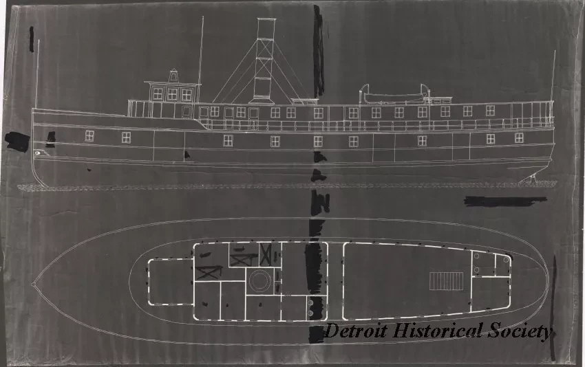 Drawing, Technical - Steam Railroad Ferry for Mackinaw and Point St. Ignace 
[SS Algomah]