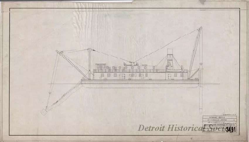 Drawing, Technical - Outboard Profile, 20" Hydraulic Dredge