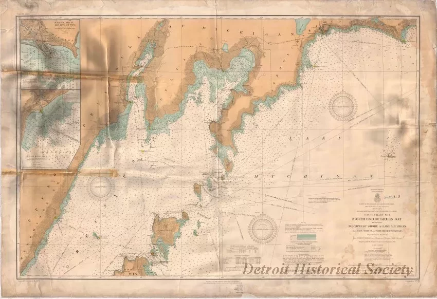 Chart, Navigational - Coast Chart No. 1,
North End of Green Bay Including Northwest Shore of Lake Michigan