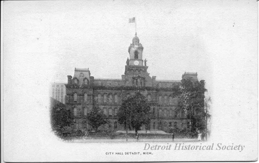 Postcard - City Hall Detroit, Mich.