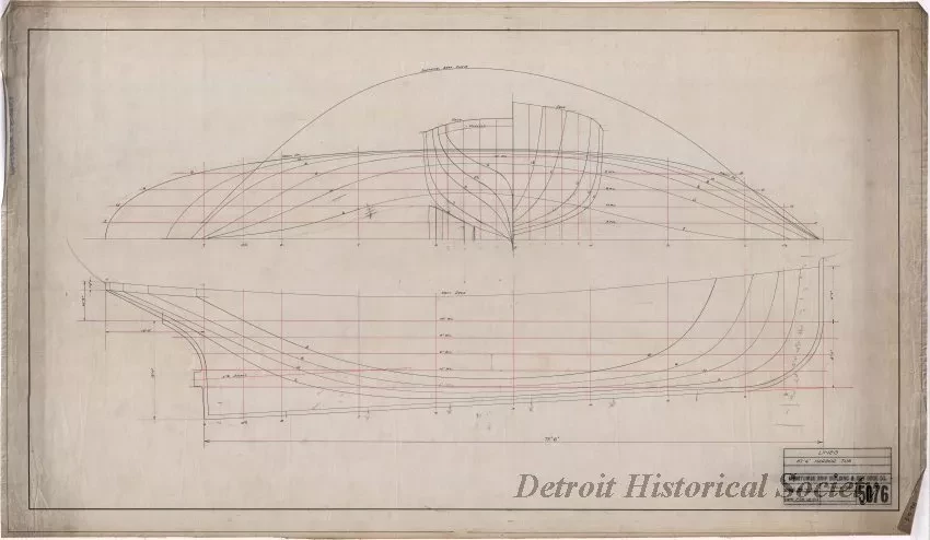 Drawing, Technical - Lines, 87' 6" Harbor Tug
(Hull No. 64)