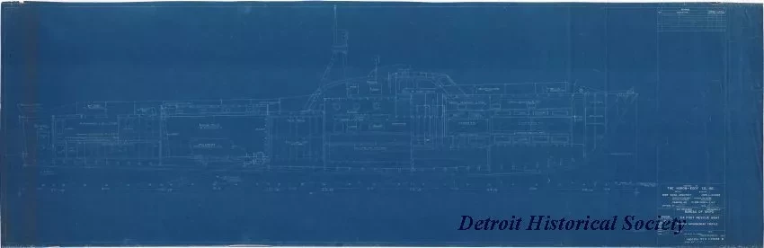 Blueprint - 94 Foot Rescue Boat,
Inboard Arrangement Profile