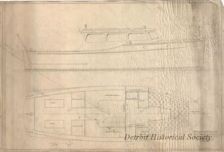 Drawing, Technical - Preliminary Profile & Plan,
Twin Screw Utility Cruiser