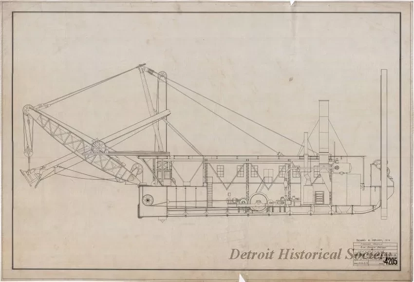 Drawing, Technical - Inboard Profile, 
8 Yd. Dipper Dredge