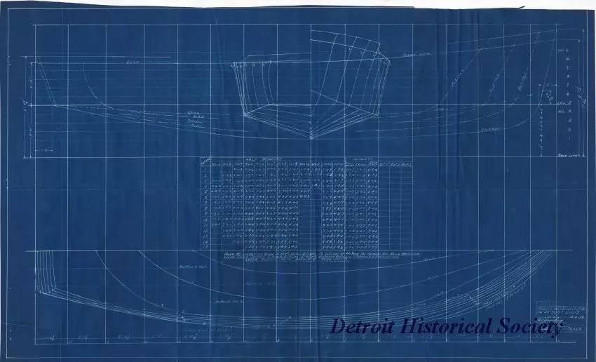Blueprint - Middle Neebish Light Station, 
30' Steel Boat Lines