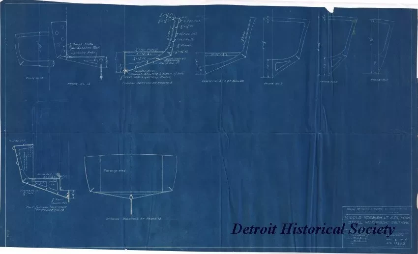 Blueprint - Middle Neebish Light Station, Mich.,
Steel Motorboat Sections