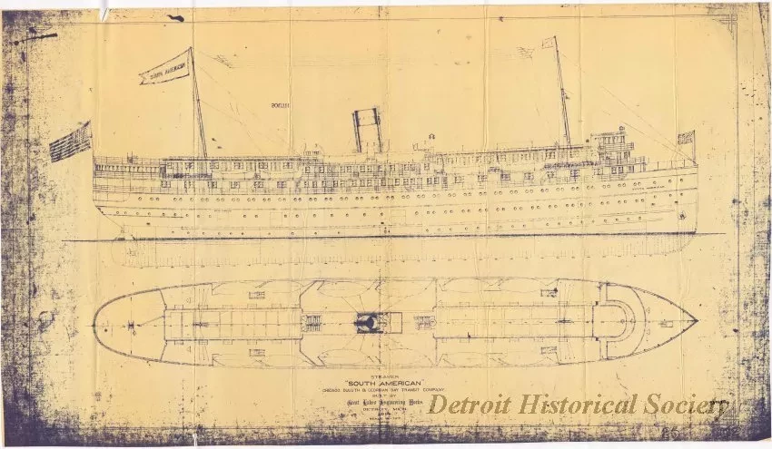Blueprint - Steamer, South American,
Chicago, Duluth & Georgian Bay Transit Company