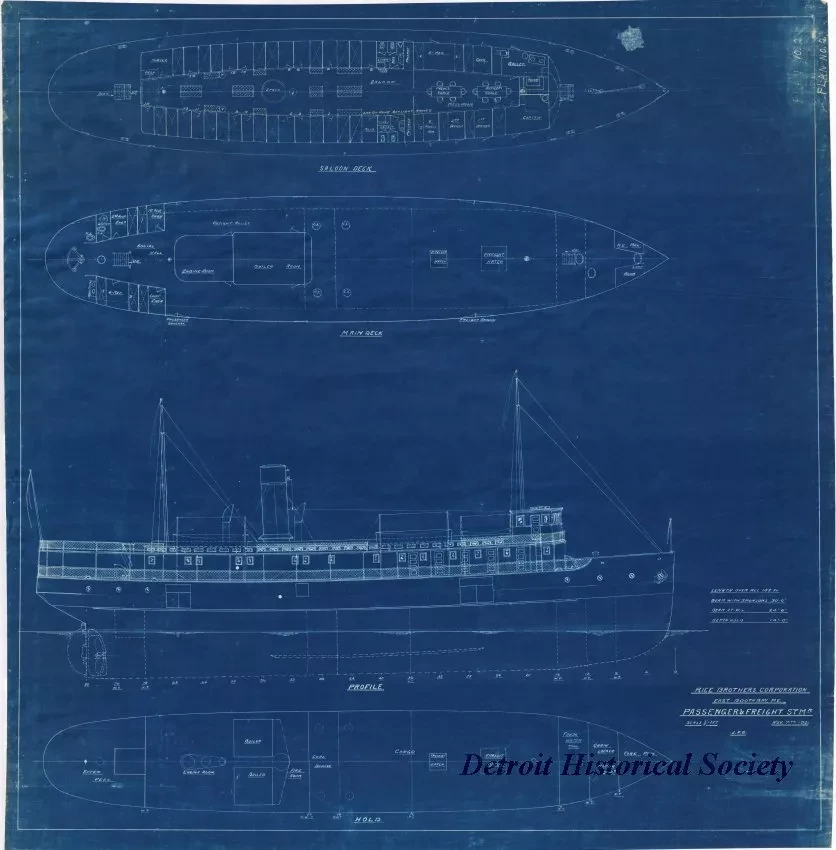 Blueprint - Passenger & Freight Stmr.
[Hull #104]