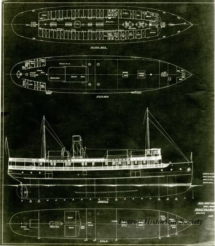 Drawing, Technical - Passenger & Freight Stmr.
[Hull #104]