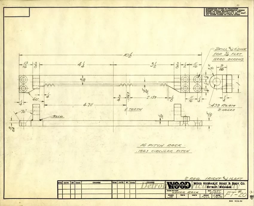 Drawing, Technical - Lower Rack