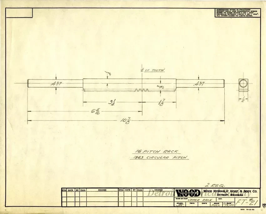 Drawing, Technical - Upper Rack