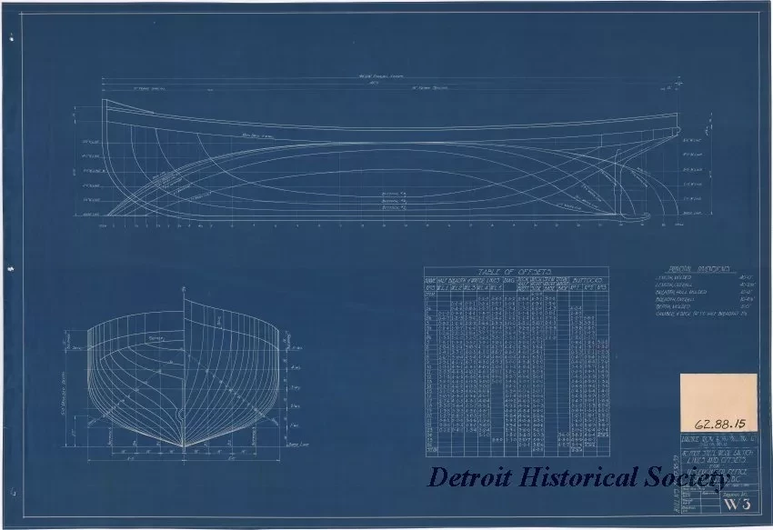 Blueprint - 40 Foot Steel Work Launch,
Lines and Offsets