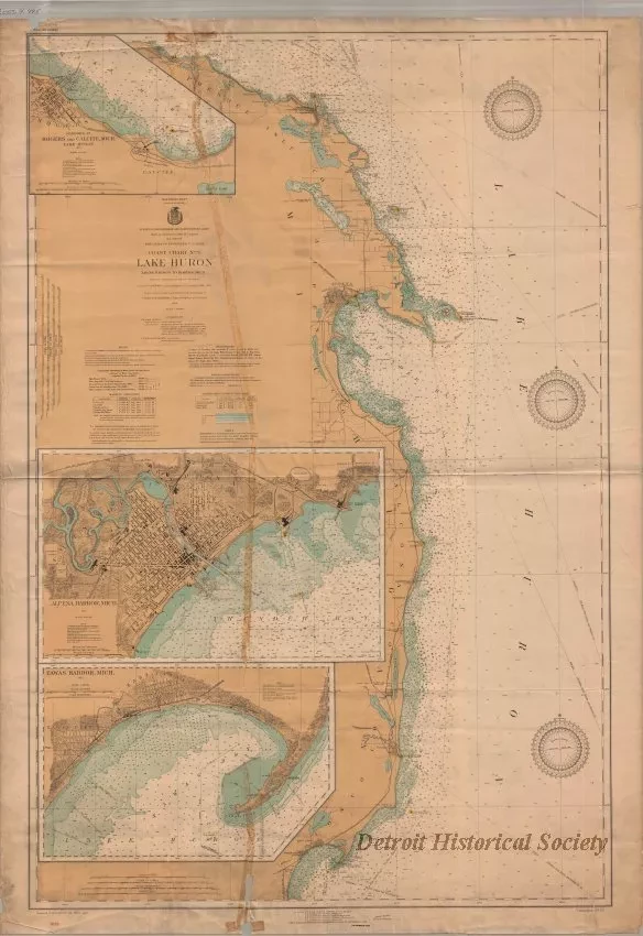 Chart, Navigational - Coast Chart No. 3, Lake Huron 
Tawas Harbor to Rogers [City], Michigan