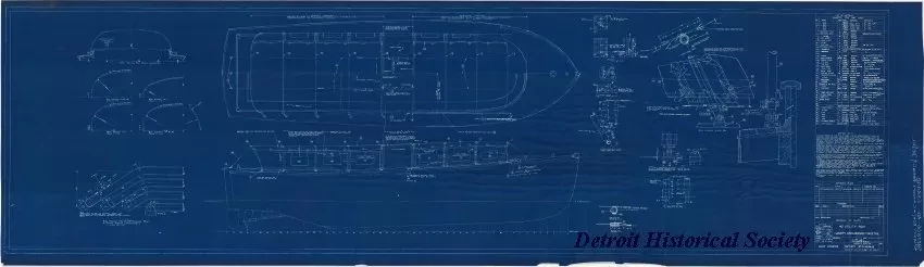 Blueprint - 40' Utility Boat,
Canopy Arrangement & Detail