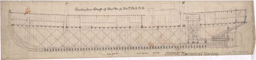 Drawing, Technical - Construction Draft of Strs. 59/60 for Ft.& P.M. R.R. Co.