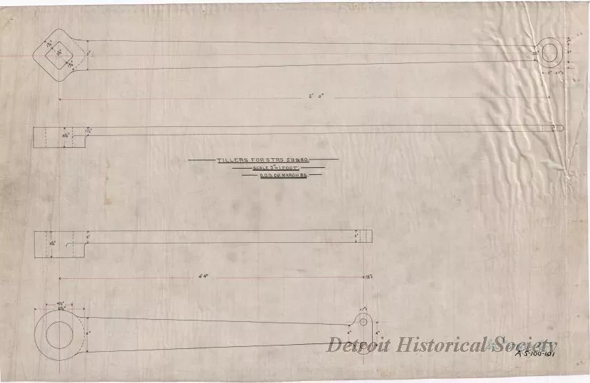 Drawing, Technical - Tillers for Strs. 59 & 60