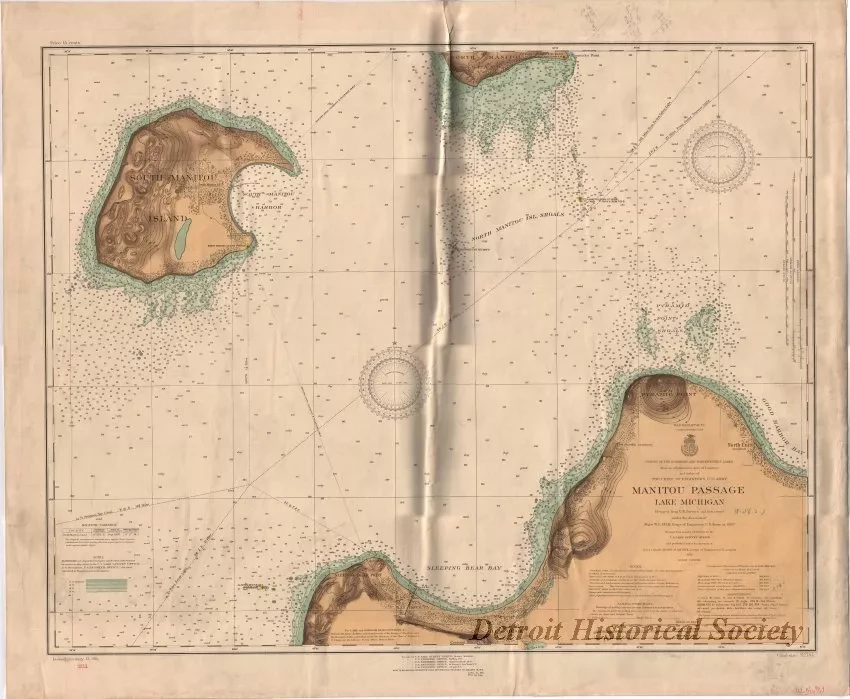 Chart, Navigational - Manitou Passage, Lake Michigan