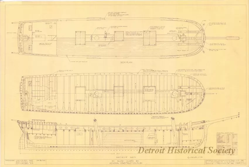 Blueprint - Sch. [Schooner] Alvin Clark, General Construction Plan