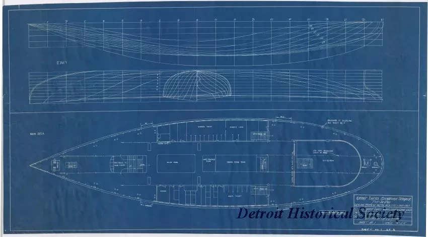 Blueprint - Great Lakes Excursion Steamer, Put-In-Bay