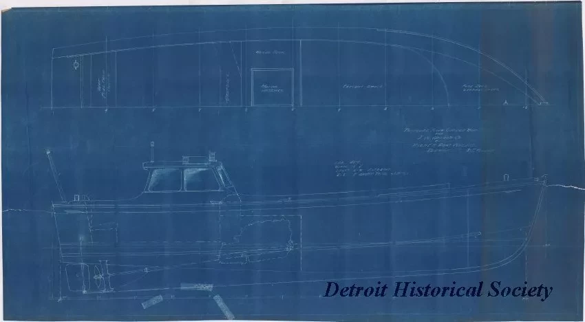 Blueprint - Proposed River Service Boat for J. W. Wescott Co.