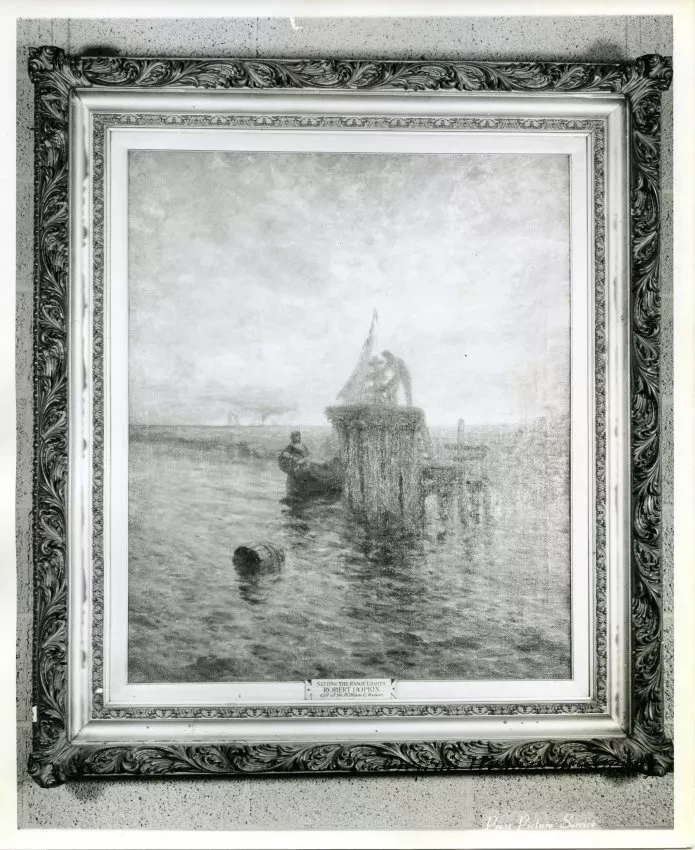 Print, Photographic - Setting the Range Lights - Photo of Robert Hopkin Painting 'Setting the Range Lights'