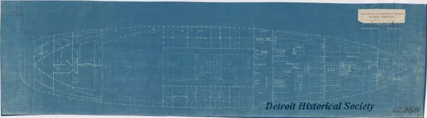 Blueprint - U. S. Coast & Geodetic Survey Steamer, Surveyor;
Lower Deck