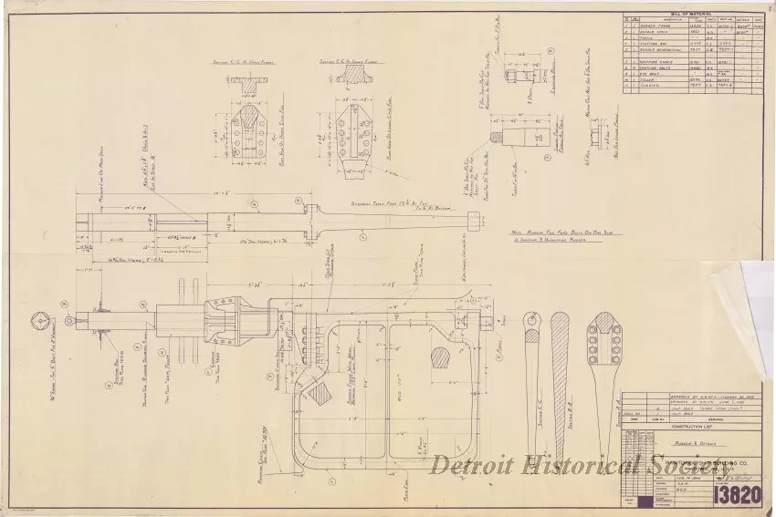 Blueprint - Rudder & Details
[Hull No. 311, SS City of Midland]