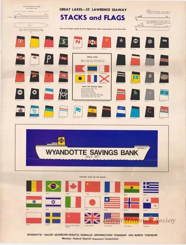 Poster - Great Lakes - St. Lawrence Seaway,
Stacks and Flags