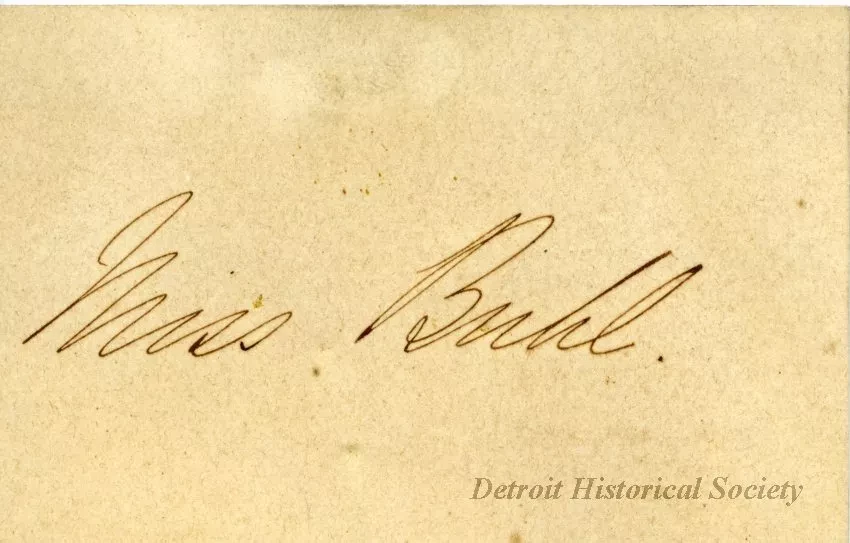 Card, Calling - Miss Buhl