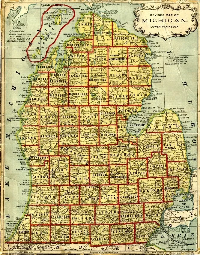 Map - Revised Map of Michigan. Lower Peninsula.