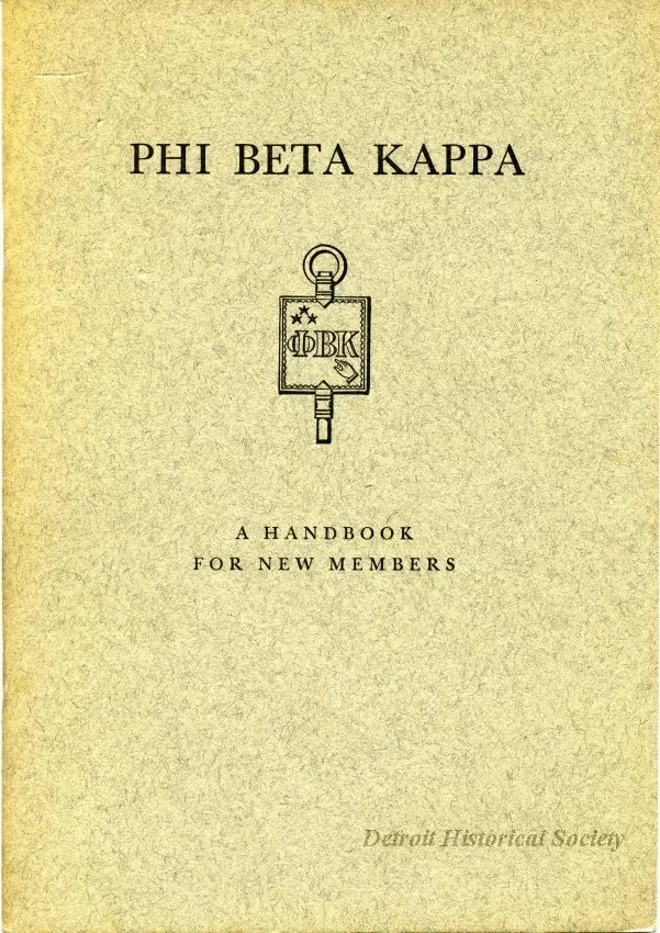 Booklet - Phi Beta Kappa Handbook for New Members