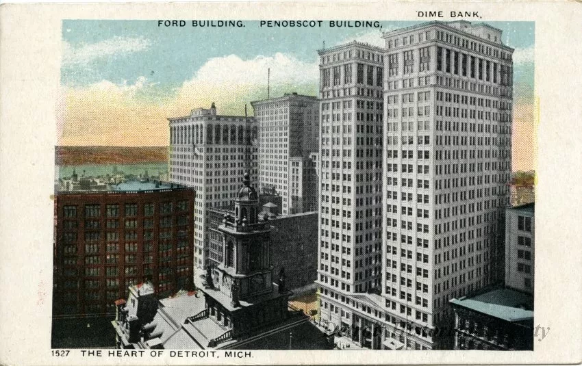 Postcard - The Heart of Detroit, Mich.