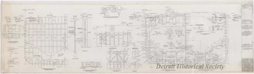 Drawing, Technical - SS Joseph S. Young Lengthening, 
Midship Section and Transverse Bulkhead