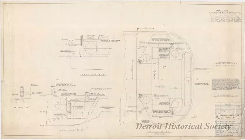 Drawing, Technical - Maryland Port Authority, 
Self-Propelled Oil Recovery Barge - 
Surface Oil Recovery Unit Installation Plan
