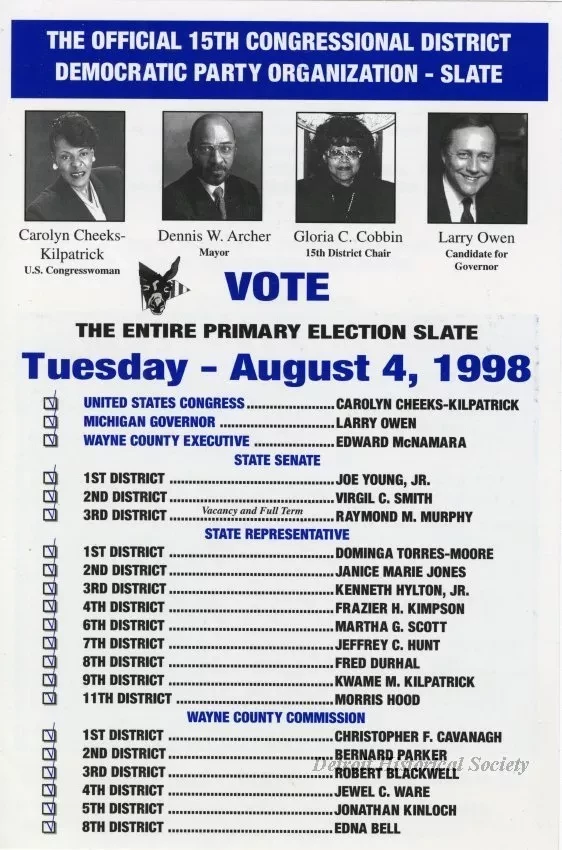 Flyer - The Official 15th Congressional District Democratic Party Organization Slate