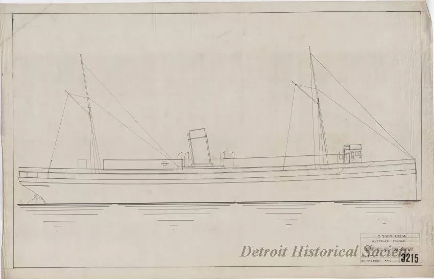 Drawing, Technical - S.S. Virginia,
Outboard Profile