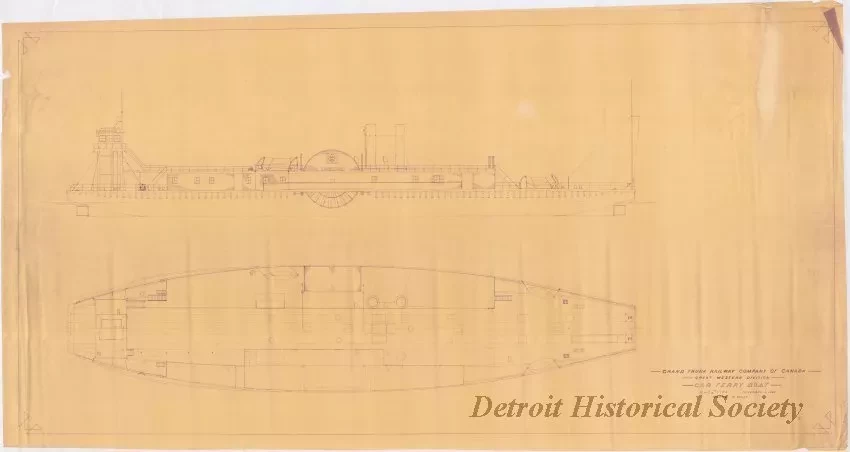 Blueprint - Grand Trunk Railway Company of Canada,
Great Western Division, Car Ferry Boat