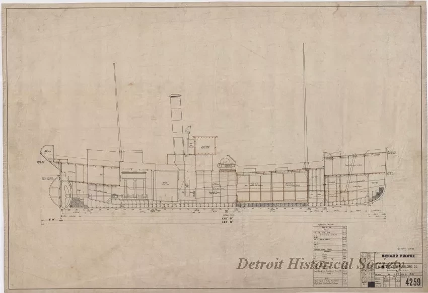 Drawing, Technical - Inboard Profile
[trawler, Spray]