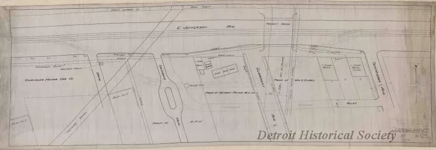 Drawing, Technical - E. Jefferson at Connors Creek,
Proposed Temporary Detour for Connors Creek Sewer & Chrysler Tunnel