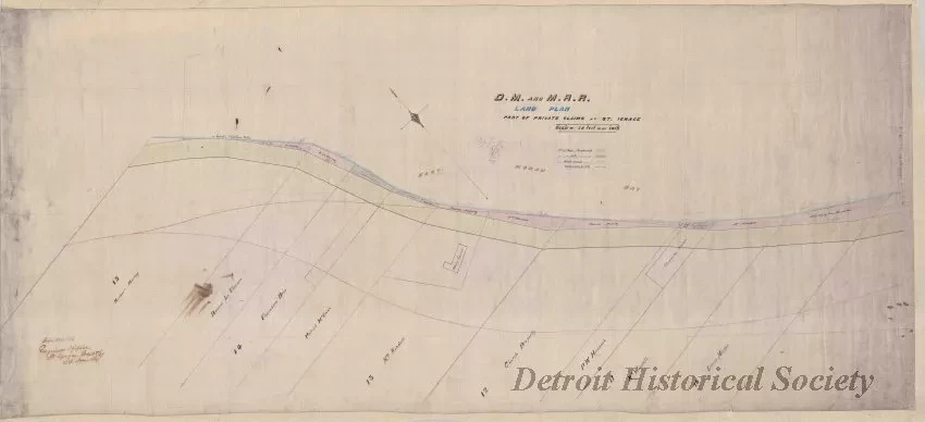 Map - D.M. & M.R.R. Land Plan,
Part of Private Claims at St. Ignace.