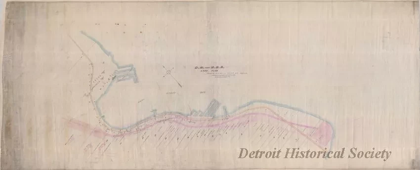 Map - D.M. & M.R.R. Land Plan, Private Claims at Point St. Ignace